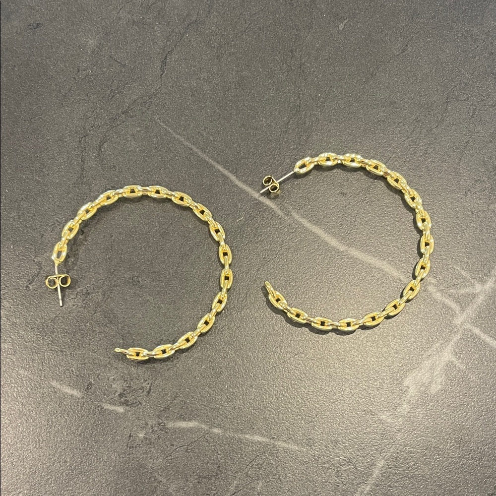Uncommon James Gold Chain Hoop Earrings